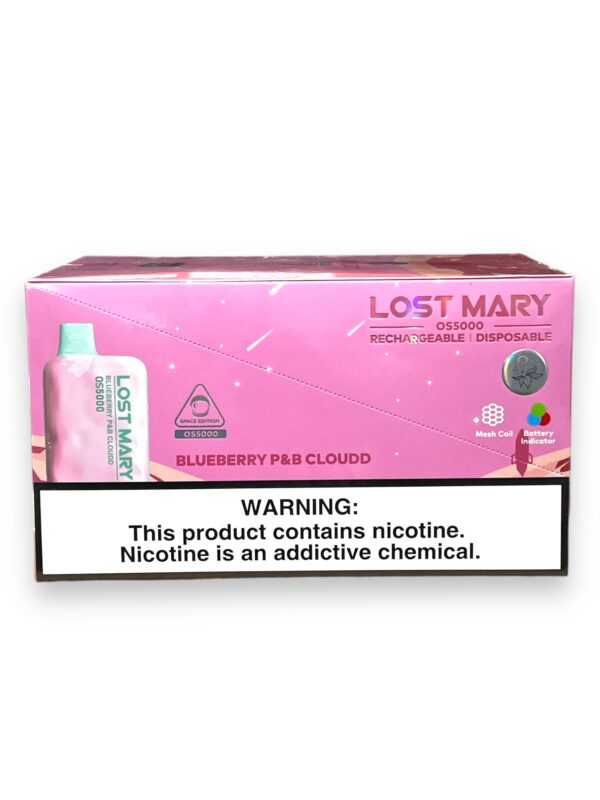 LOST MARY-ELF BAR DISPOSABLE OS-5000 PUFF BLUEBERRY P&B CLOUDD 10CT - Acedistributors.greycats.tech