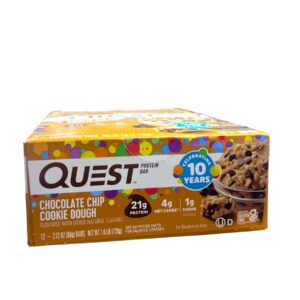 QUEST PROTEIN BAR 21G CHOCOLATE CHIP COOKIE DOUGH 12CT