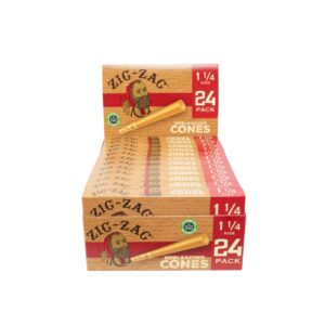 ZIG ZAG CONE UNBLEACHED 1 1/4 SIZE 12/24PK
