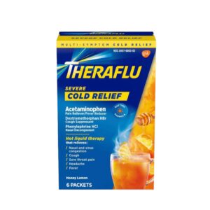 THERAFLU YELLOW MULTI-SYMPTOM SVR COLD GRN TEA & HNY LMN FLV. 6CT