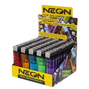 NEON CLEAR LIGHTER CHEAP 50CT