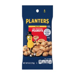 PEG PLANTERS BB DRY ROASTED PEANUTS 6Z