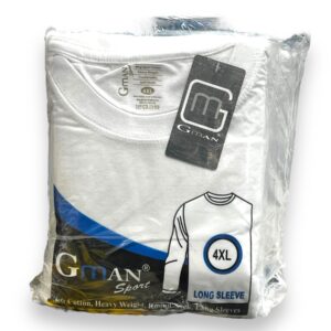 GMAN LONG SLEEVE WHITE 4XL SIZE EACH