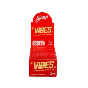 VIBES RED HEMP PAPER BOX 1 1/4 SIZE 50CT