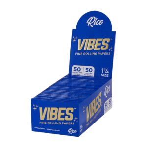 VIBES BLUE RICE PAPER BOX 1 1/4 SIZE 50CT