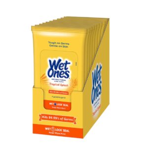 WET ONES WIPES 20'S TROPICAL SLASH YELLOW EACH