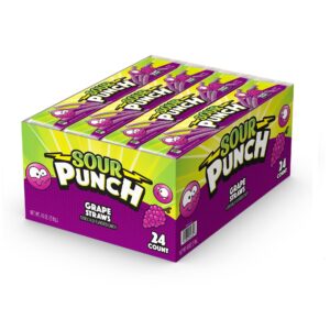 SOUR PUNCH GRAPE STRAWS 24CT REG.