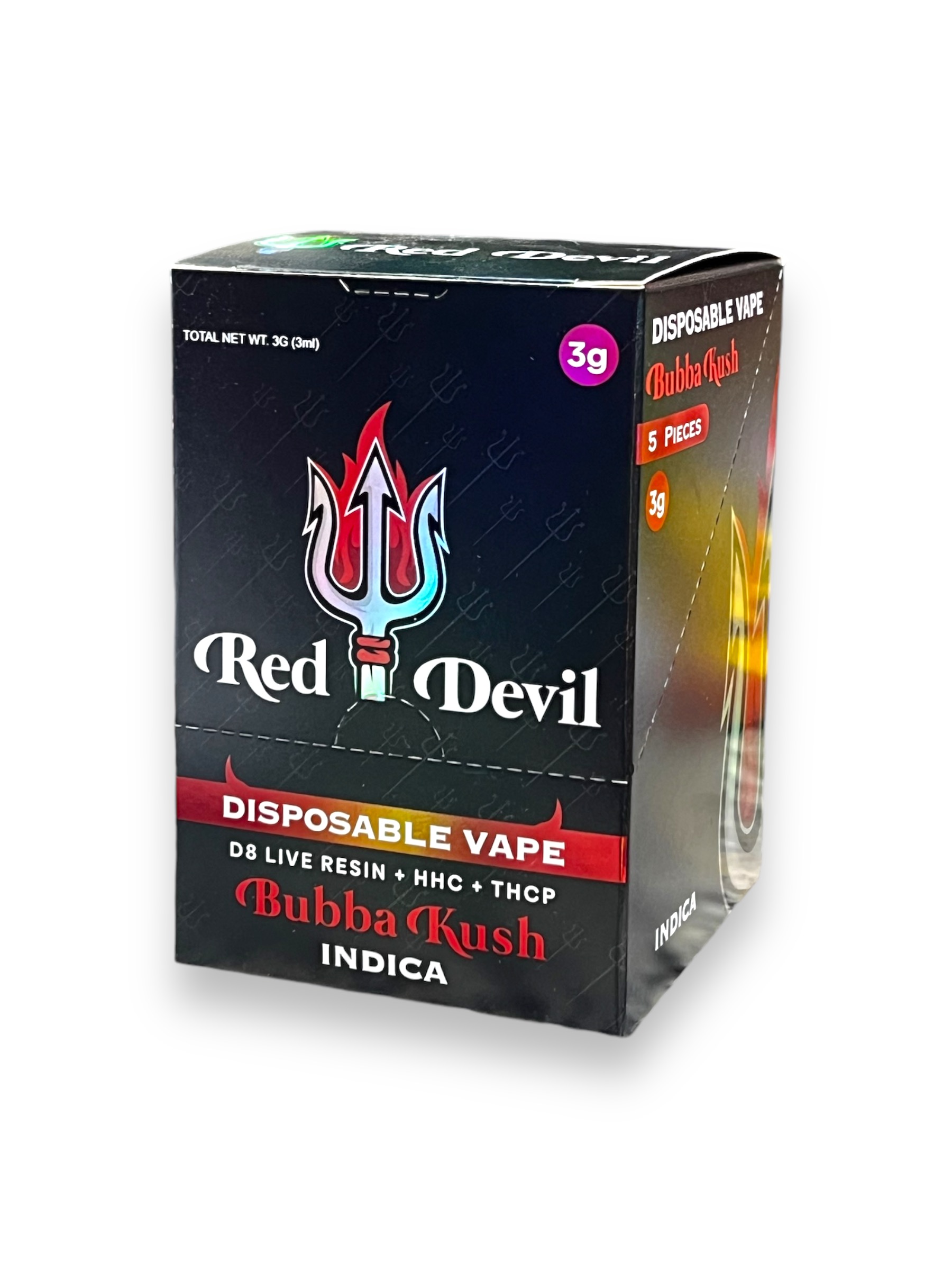 RED DEVIL 3ML DISPOSABLE 5CT BOX - BUBBA KUSH