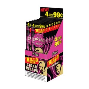 ZIGZAG RILLO 4/.99 PINK 15CT