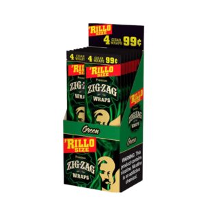ZIGZAG RILLO 4/.99 GREEN 15CT