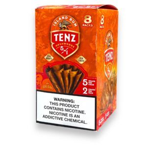 TENZ CIGAR WRAPS 5/2PK ISLAND RUM 8CT BOX