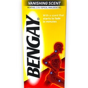 BENGAY VANISHING SCENT (MENTHOL 2.5%) GEL YELLOW 2OZ
