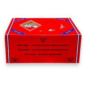 THREE KINGS CHARCOAL 40MM LARGE BOX 10CT