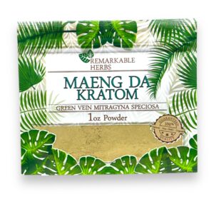 REMARKABLE 1OZ POWDER GREEN MAENG DA KRATOM
