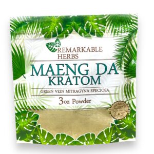 REMARKABLE 3OZ POWDER GREEN MAENG DA KRATOM