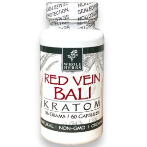 WHOLE HERBS RED VEIN BALI KRATOM 60CAP