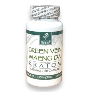 WHOLE HERBS GREEN VEIN MAENG DA KRATOM 60CAP