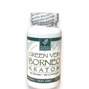 WHOLE HERBS GREEN VEIN BORNEO KRATOM 60CAP