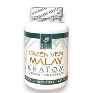WHOLE HERBS GREEN VEIN MALAY KRATOM 120CAP
