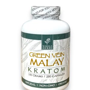 WHOLE HERBS GREEN VEIN MALAY KRATOM 250CAP