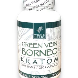 WHOLE HERBS GREEN VEIN BORNEO KRATOM 250CAP
