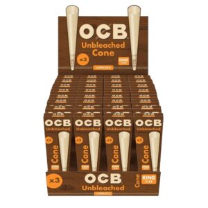OCB CONE VIRGIN UNBLEACHED KING SIZE 3/32CT