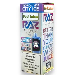 RAZ ELIQUID 6MG 100ML EACH -TROPICAL VICE CITY ICE
