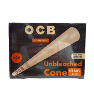 OCB VIRGIN UNBLEACHED CONE KING SIZE 12/24CT