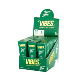 VIBES CONE GREEN ORGANIC HEMP 1-1/4 SIZE 6/30CT
