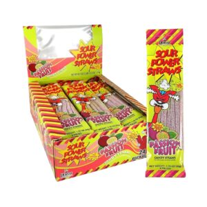 SOUR POWER STRAWS 24CT PASSION FRUIT
