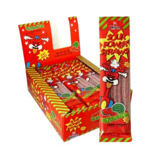SOUR POWER STRAWS 24CT WATERMELON