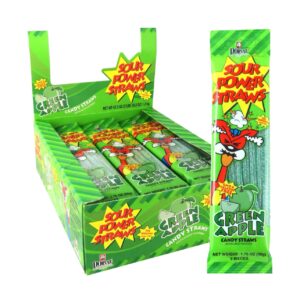 SOUR POWER STRAWS 24CT GREEN APPLE