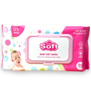 SIMPLY SOFT BABY WIPES 80CT PINK