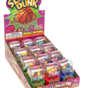 TOY SLAM DUNK DUBBLE BUBBLE GUMBALL MACHINE BANK 12CT