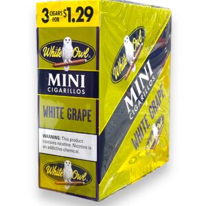 WHITEOWL MINI 3/1.29 WHITE GRAPE 15CT