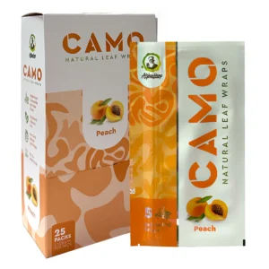AFGANHEMP CAMO NATURAL LEAF WRAPS PEACH 5/25CT