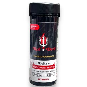 RED DEVIL D9 KNOCKOUT BLEND MANGO HYBRID GUMMIES 4000MG BOTTLE 20CT