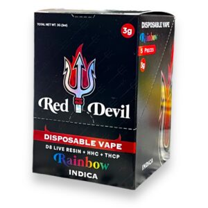 RED DEVIL 3ML  DISPOSABLE 5CT BOX -RAINBOW INDICA