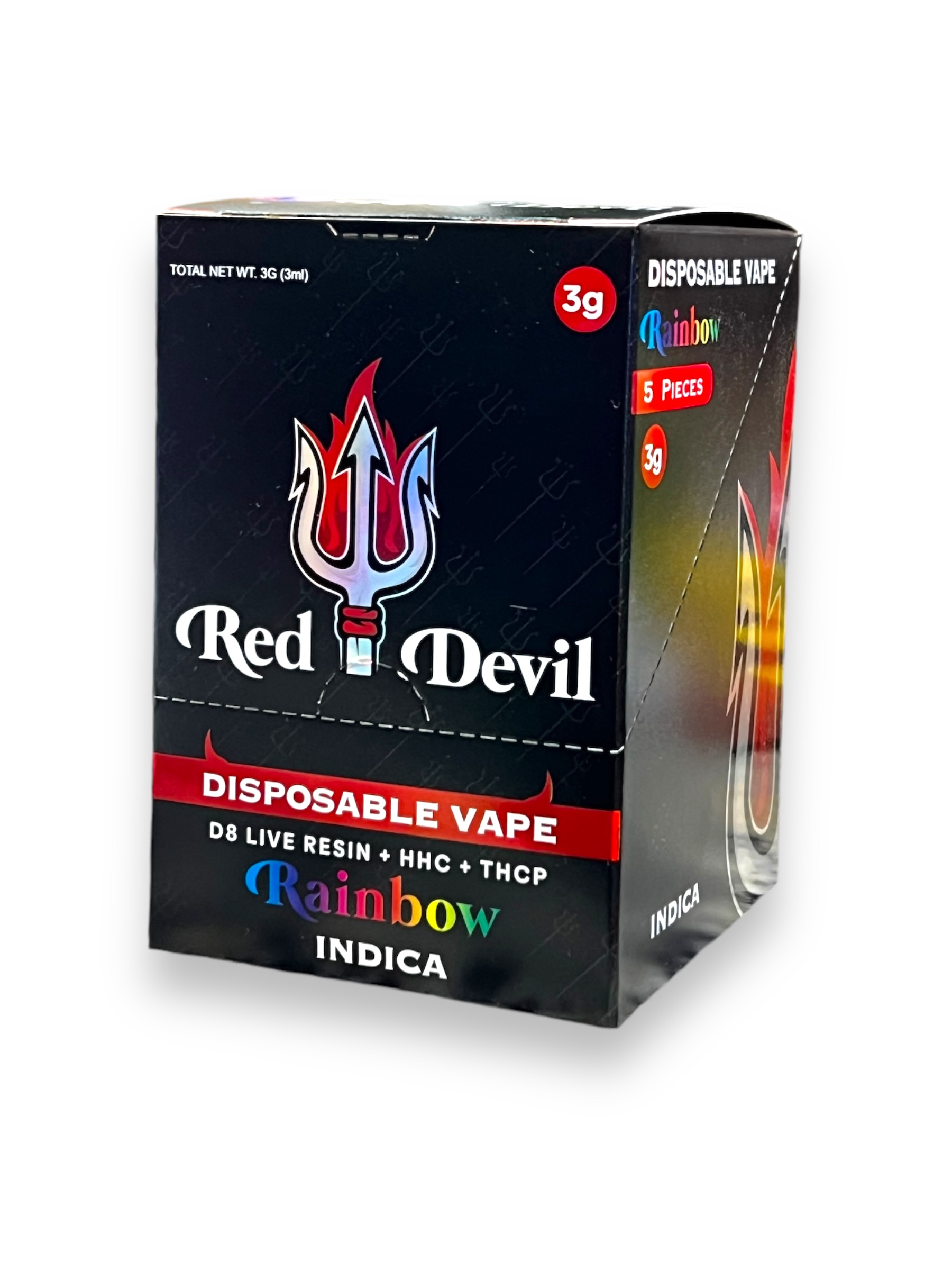 RED DEVIL 3ML DISPOSABLE 5CT BOX -RAINBOW INDICA