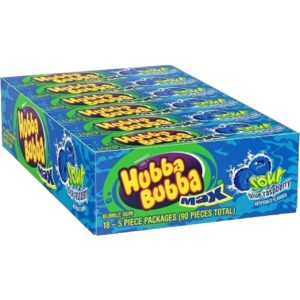 HUBBA BUBBA MAX GUM SOUR BLUE RASPBERRY 18CT