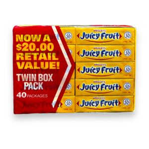 WRIG TWIN 50C 5 STICK 40CT JUICY FRUIT