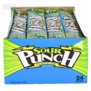 SOUR PUNCH BLUE RASPBERRY STRAW 24CT REG.