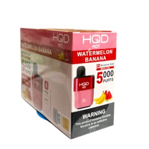HQD HOT 5000 PUFFS  5CT BOX WATERMELON BANANA