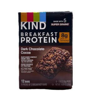 KIND PROTEIN BAR DARK CHOCOLATE COCOA BREAKFAST 5 SUPER GRAINS 12CT