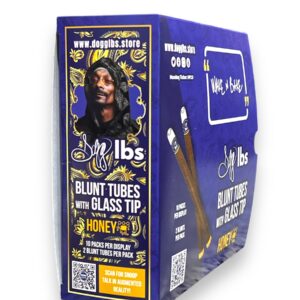 SNOOP DOGG LBS BLUNT TUBE GLASS TIP 2PK 10CT BOX -HONEY