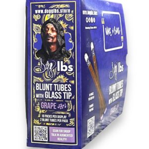 SNOOP DOGG LBS BLUNT TUBE GLASS TIP 2PK 10CT BOX -GRAPE