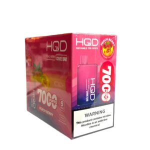 HQD CUVIE BAR 7000 PUFFS  5CT BOX PEACH BERRY