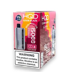 HQD CUVIE GLAZE 5% 15000 PUFFS 5CT -PINEAPPLE STRAWBERRY