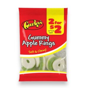 GURLEY'S GUMMY APPLE RINGS 2 FOR $2 12CT