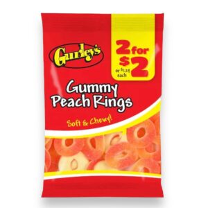 GURLEY'S GUMMY PEACH RINGS 2 FOR $2 12CT